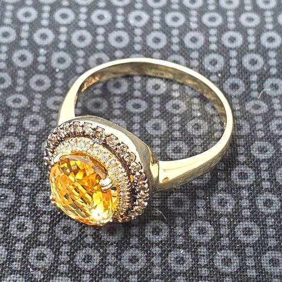 Le Vian 14k Honey Gold 2.75 cttw Citrine & Diamond Ring 7.3g. Size 12 - Picture 2 of 16